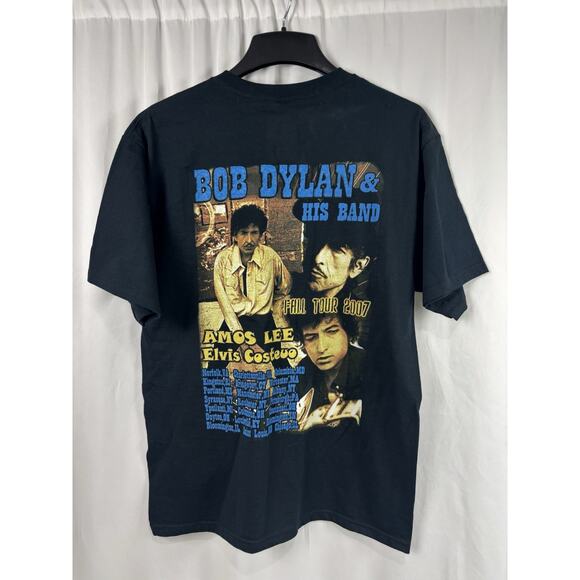 Y2K Bob Dylan T-Shirt Fall 2007 USA Tour Folk Blues Men's Tee Size Large Music - Picture 2 of 5